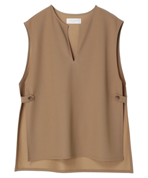 Green　Parks（グリーンパークス）の「キーネックカットベスト（ベスト・レディース・ブラック/ベージュ・FREE）」の6枚目の写真