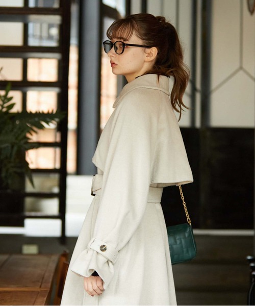 archives（アルシーヴ）の「２ｗａｙウールトレンチコート（その他アウター・レディース・アイボリー/ブラック/グレー・MEDIUM）」の4枚目の写真