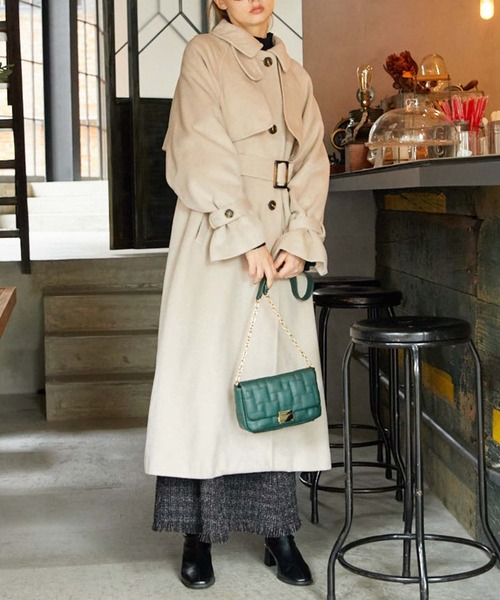 archives（アルシーヴ）の「２ｗａｙウールトレンチコート（その他アウター・レディース・アイボリー/ブラック/グレー・MEDIUM）」の7枚目の写真