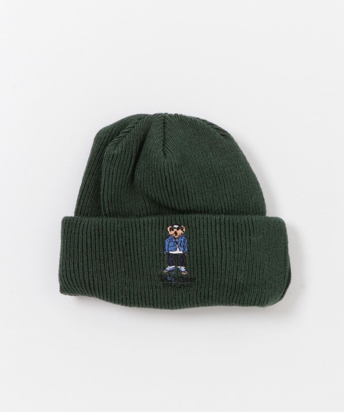 SENSE OF PLACE by URBAN RESEARCH（センスオブプレイスバイアーバンリサーチ）の「『別注』TeddyBear×SENSE OF PLACE　テディベアリブロールワッチ（ニットキャップ/ビーニー・メンズ・グリーン/ブラック/ライトベージュ・ONE）」の6枚目の写真