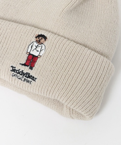 SENSE OF PLACE by URBAN RESEARCH（センスオブプレイスバイアーバンリサーチ）の「『別注』TeddyBear×SENSE OF PLACE　テディベアリブロールワッチ（ニットキャップ/ビーニー・メンズ・グリーン/ブラック/ライトベージュ・ONE）」の9枚目の写真