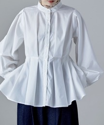 etoll. | フレアウエストタックスタンドブラウス(シャツ/ブラウス)