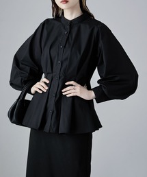 etoll. | フレアウエストタックスタンドブラウス(シャツ/ブラウス)