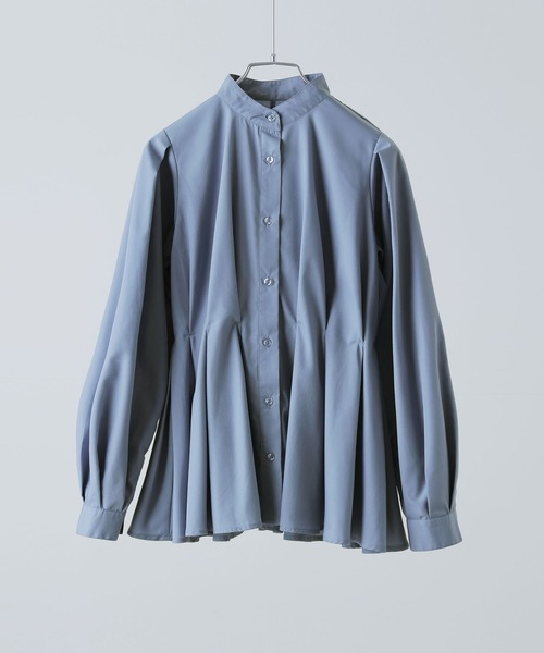 etoll.（エトル）の「フレアウエストタックスタンドブラウス（シャツ/ブラウス・レディース・ブラック/オフホワイト/ブルー・M）」の19枚目の写真