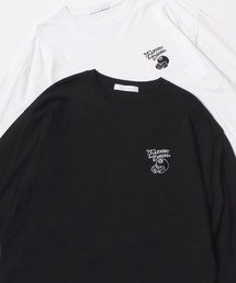 Lazar 別注 Ball ＆ Dice Tee/オーバーサイズ ストリート ワンポイント刺繍 バックプリント ロングスリーブTシャツ/ロンT/レディース メンズ