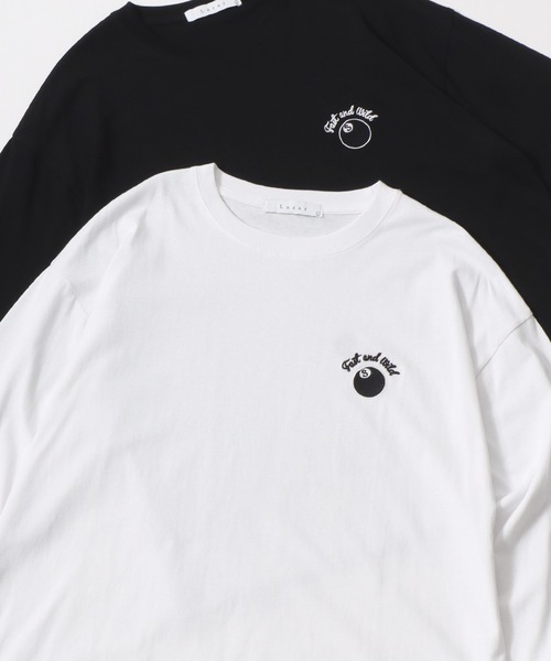 Lazar（ラザル）の「Lazar 別注 Ball ＆ Dice Tee/オーバーサイズ ストリート ワンポイント刺繍 バックプリント ロングスリーブTシャツ/ロンT/レディース メンズ（Tシャツ/カットソー・メンズ・ブラック系その他/ホワイト系その他2/ブラック系その他3/ブラック/ブラック系その他2/ホワイト系その他/ホワイト系その他3/ホワイト/ホワイト系その他4/ブラック系その他5/ホワイト系その他5/ホワイト系その他6/ブラック系その他4/ブラック系その他6・M/L/LL）」の2枚目の写真