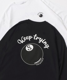 Lazar 別注 Ball ＆ Dice Tee/オーバーサイズ ストリート ワンポイント刺繍 バックプリント ロングスリーブTシャツ/ロンT/レディース メンズ