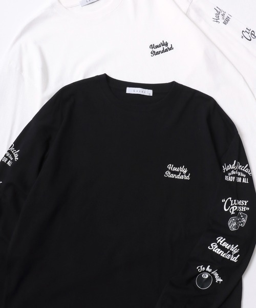 Lazar（ラザル）の「Lazar 別注 Ball ＆ Dice Tee/オーバーサイズ ストリート ワンポイント刺繍 バックプリント ロングスリーブTシャツ/ロンT/レディース メンズ（Tシャツ/カットソー・メンズ・ブラック系その他/ホワイト系その他2/ブラック系その他3/ブラック/ブラック系その他2/ホワイト系その他/ホワイト系その他3/ホワイト/ホワイト系その他4/ブラック系その他5/ホワイト系その他5/ホワイト系その他6/ブラック系その他4/ブラック系その他6・M/L/LL）」の14枚目の写真