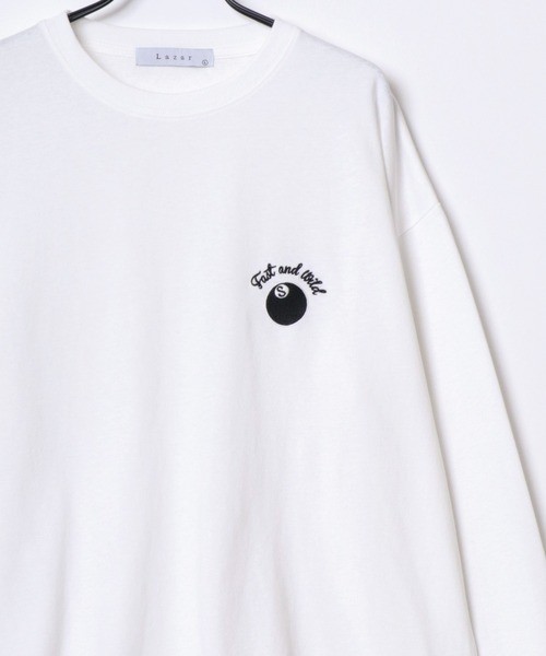 Lazar（ラザル）の「Lazar 別注 Ball ＆ Dice Tee/オーバーサイズ ストリート ワンポイント刺繍 バックプリント ロングスリーブTシャツ/ロンT/レディース メンズ（Tシャツ/カットソー・メンズ・ブラック系その他/ホワイト系その他2/ブラック系その他3/ブラック/ブラック系その他2/ホワイト系その他/ホワイト系その他3/ホワイト/ホワイト系その他4/ブラック系その他5/ホワイト系その他5/ホワイト系その他6/ブラック系その他4/ブラック系その他6・M/L/LL）」の18枚目の写真