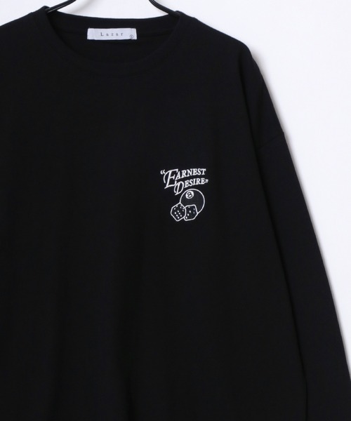 Lazar（ラザル）の「Lazar 別注 Ball ＆ Dice Tee/オーバーサイズ ストリート ワンポイント刺繍 バックプリント ロングスリーブTシャツ/ロンT/レディース メンズ（Tシャツ/カットソー・メンズ・ブラック系その他/ホワイト系その他2/ブラック系その他3/ブラック/ブラック系その他2/ホワイト系その他/ホワイト系その他3/ホワイト/ホワイト系その他4/ブラック系その他5/ホワイト系その他5/ホワイト系その他6/ブラック系その他4/ブラック系その他6・M/L/LL）」の21枚目の写真
