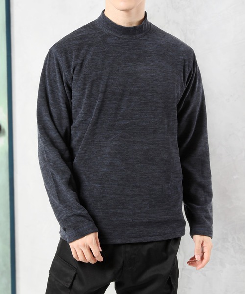 TopIsm（トップイズム）の「カチオン染めフリース モックネック カットソー（ニット/セーター・メンズ・チャコールグレー/ネイビー/杢グレー/ワインレッド・L/LL/M）」の3枚目の写真