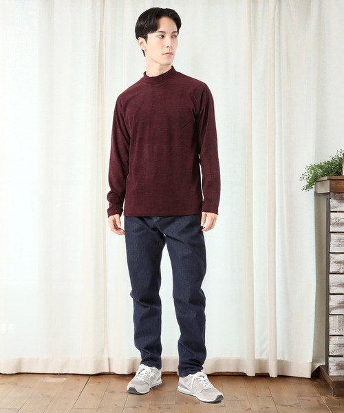 TopIsm（トップイズム）の「カチオン染めフリース モックネック カットソー（ニット/セーター・メンズ・チャコールグレー/ネイビー/杢グレー/ワインレッド・L/LL/M）」の8枚目の写真