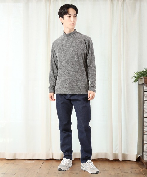 TopIsm（トップイズム）の「カチオン染めフリース モックネック カットソー（ニット/セーター・メンズ・チャコールグレー/ネイビー/杢グレー/ワインレッド・L/LL/M）」の5枚目の写真