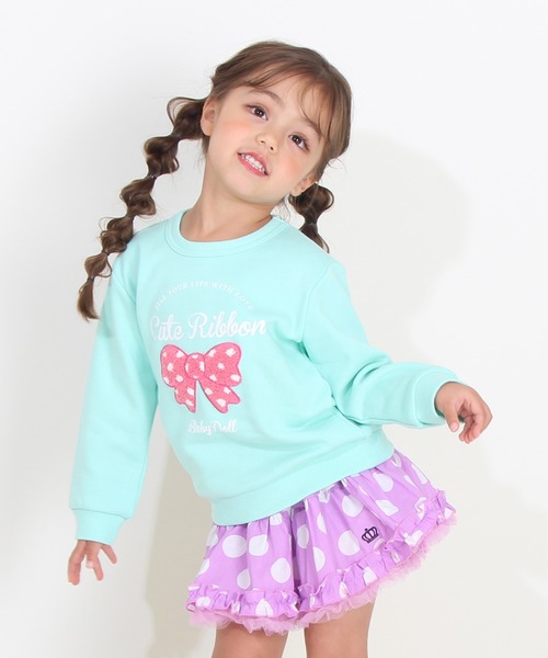 BABYDOLL（ベビードール）の「サガラトレーナー 8751K（スウェット・キッズ・チェリーピンク/マスタード/ベージュ/レッド/ブラック/チャコールグレー/パープル/オレンジ/アッシュグレー/ブルー/ネイビー/ライトグリーン系1・120cm/130cm/100cm/110cm/90cm）」の5枚目の写真