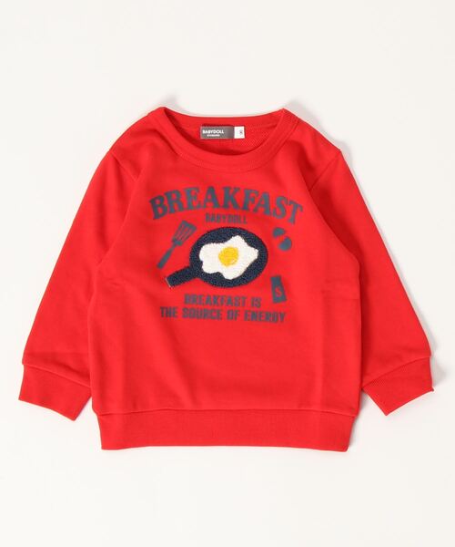 BABYDOLL（ベビードール）の「サガラトレーナー 8751K（スウェット・キッズ・チェリーピンク/マスタード/ベージュ/レッド/ブラック/チャコールグレー/パープル/オレンジ/アッシュグレー/ブルー/ネイビー/ライトグリーン系1・120cm/130cm/100cm/110cm/90cm）」の11枚目の写真