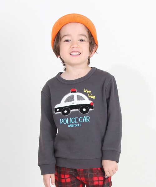 BABYDOLL（ベビードール）の「サガラトレーナー 8751K（スウェット・キッズ・チェリーピンク/マスタード/ベージュ/レッド/ブラック/チャコールグレー/パープル/オレンジ/アッシュグレー/ブルー/ネイビー/ライトグリーン系1・120cm/130cm/100cm/110cm/90cm）」の3枚目の写真