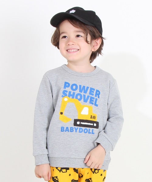 BABYDOLL（ベビードール）の「サガラトレーナー 8751K（スウェット・キッズ・チェリーピンク/マスタード/ベージュ/レッド/ブラック/チャコールグレー/パープル/オレンジ/アッシュグレー/ブルー/ネイビー/ライトグリーン系1・120cm/130cm/100cm/110cm/90cm）」の4枚目の写真