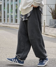 ルーズシルエットカラーフリースリブパンツ / スウェットパンツ