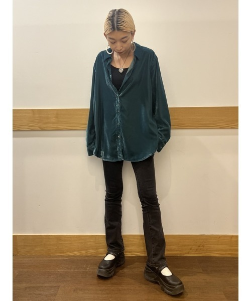 GAP（ギャップ）の「ベルベット ボーイフレンドシャツ（シャツ 