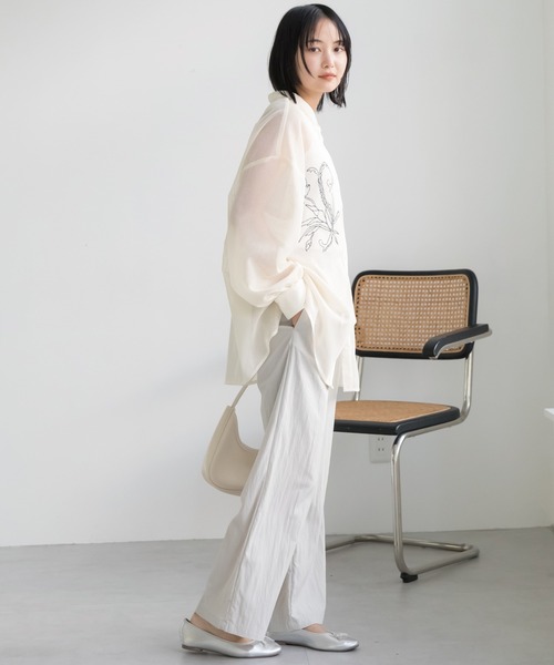 LAVEANGE（ラビアンジェ）の「刺繍メッシュブラウス（シャツ/ブラウス・レディース・アイボリー/ブラック・4L/3L/LL/M）」の22枚目の写真