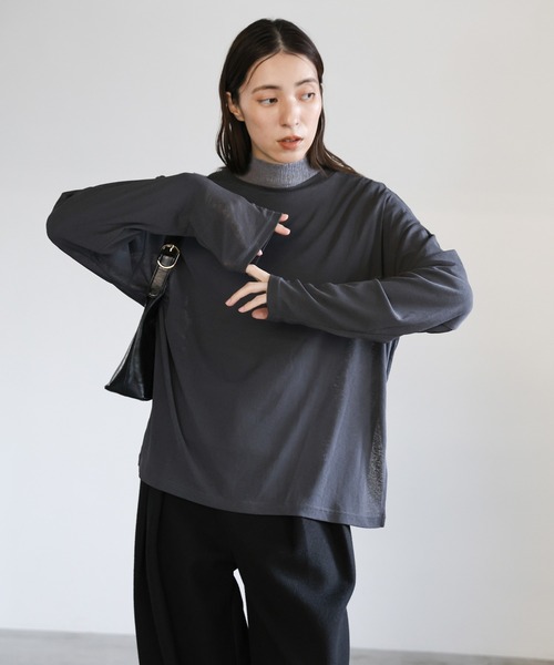 スラブシアークルーネックトップス（Tシャツ/カットソー）｜select