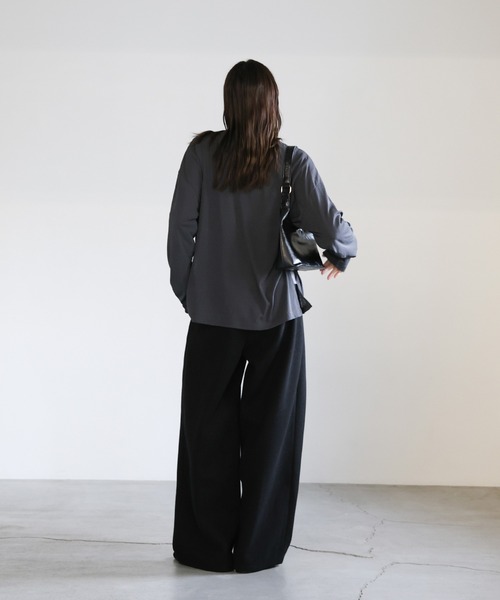 スラブシアークルーネックトップス（Tシャツ/カットソー）｜select