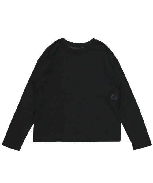 select MOCA(セレクトモカ)の「スラブシアークルーネックトップス(Tシャツ/カットソー・レディース・ピンク/サックスブルー/ブラック/オフホワイト/グレイッシュブルー/スミクロ/ライトイエロー・FREE/SMALL)」の11枚目の写真