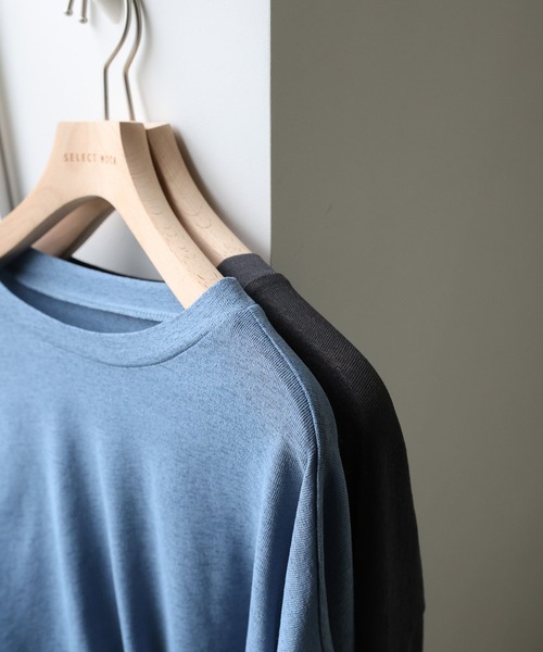 select MOCA(セレクトモカ)の「スラブシアークルーネックトップス(Tシャツ/カットソー・レディース・ピンク/サックスブルー/ブラック/オフホワイト/グレイッシュブルー/スミクロ/ライトイエロー・FREE/SMALL)」の18枚目の写真
