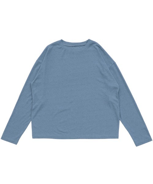 select MOCA(セレクトモカ)の「スラブシアークルーネックトップス(Tシャツ/カットソー・レディース・ピンク/サックスブルー/ブラック/オフホワイト/グレイッシュブルー/スミクロ/ライトイエロー・FREE/SMALL)」の20枚目の写真