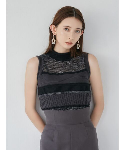 MURUA（ムルーア）の「クロシェミックスニット（ニット/セーター・レディース・グレー/ブルー/ブラック・FREE）」の9枚目の写真