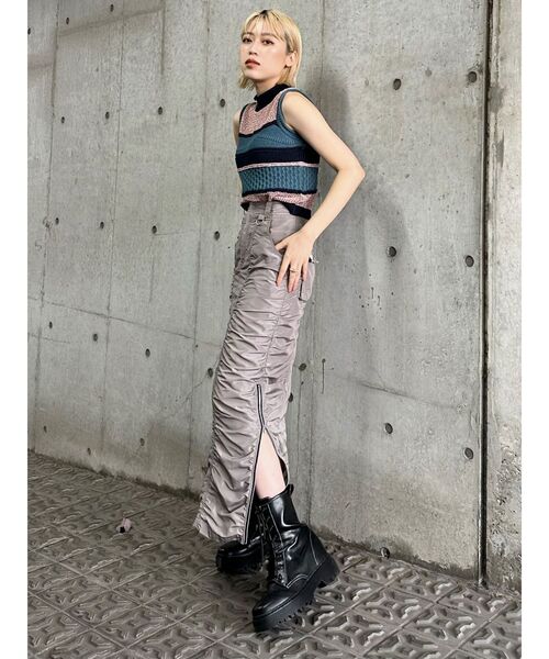 MURUA（ムルーア）の「クロシェミックスニット（ニット/セーター・レディース・グレー/ブルー/ブラック・FREE）」の13枚目の写真