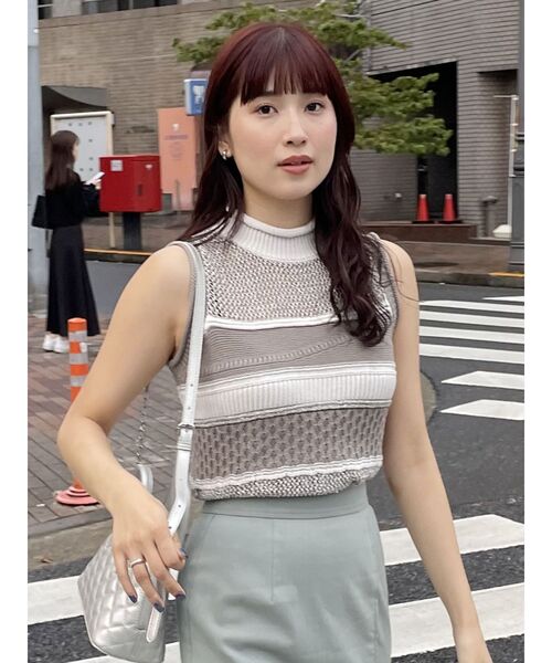 MURUA（ムルーア）の「クロシェミックスニット（ニット/セーター・レディース・グレー/ブルー/ブラック・FREE）」の15枚目の写真