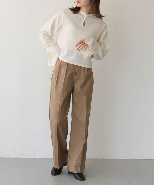 CLEIO（クレイオ）の「【CLEIO】袖フレア涙開きブラウス（シャツ