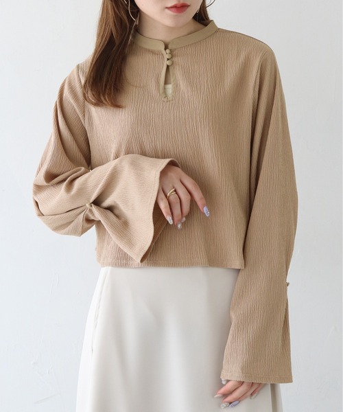 CLEIO(クレイオ)の「【CLEIO】袖フレア涙開きブラウス/SLEEVE FLARE TEARDROP BLOUSE/980-11624(シャツ/ブラウス・レディース・アイボリー/ベージュ・FREE)」の14枚目の写真