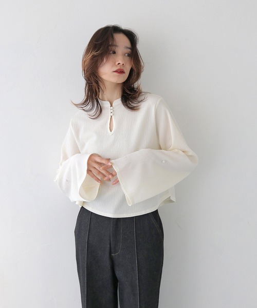 CLEIO(クレイオ)の「【CLEIO】袖フレア涙開きブラウス/SLEEVE FLARE TEARDROP BLOUSE/980-11624(シャツ/ブラウス・レディース・アイボリー/ベージュ・FREE)」の17枚目の写真