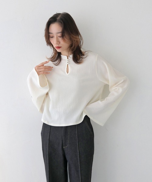 CLEIO(クレイオ)の「【CLEIO】袖フレア涙開きブラウス/SLEEVE FLARE TEARDROP BLOUSE/980-11624(シャツ/ブラウス・レディース・アイボリー/ベージュ・FREE)」の18枚目の写真