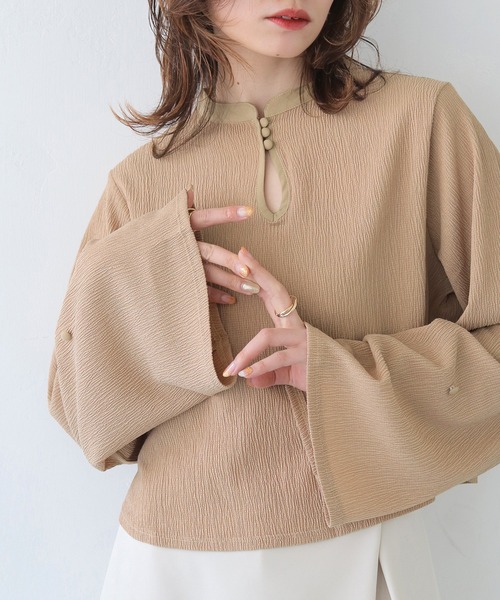 ブラウス シャツ 「CLEIO」袖フレア涙開きブラウス レディース CLEIO ブラウス シャツ 「CLEIO」袖フレア涙開きブラウス