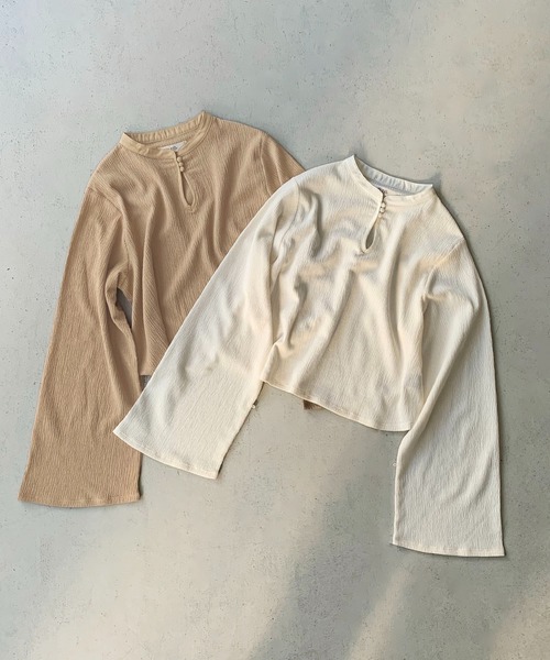 CLEIO(クレイオ)の「【CLEIO】袖フレア涙開きブラウス/SLEEVE FLARE TEARDROP BLOUSE/980-11624(シャツ/ブラウス・レディース・アイボリー/ベージュ・FREE)」の4枚目の写真