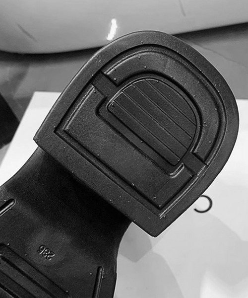 Miniministore（ミニミニストア）の「厚底ショートブーツ 太ヒール 韓国秋冬靴（ブーツ・レディース・ブラック/オフホワイト・24.0cm/23.5cm/23.0cm/22.5cm/24.5cm）」の18枚目の写真