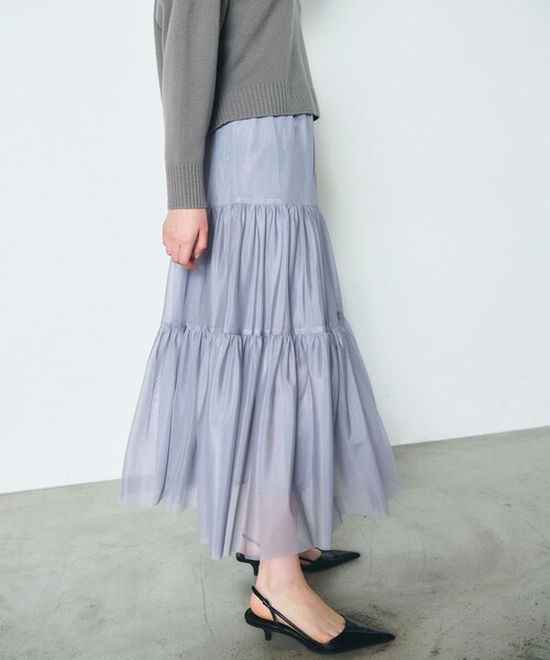 Diagram（ダイアグラム）の「チュールティアードスカート（スカート・レディース・グレー/ブルー/ブラック・36）」の3枚目の写真