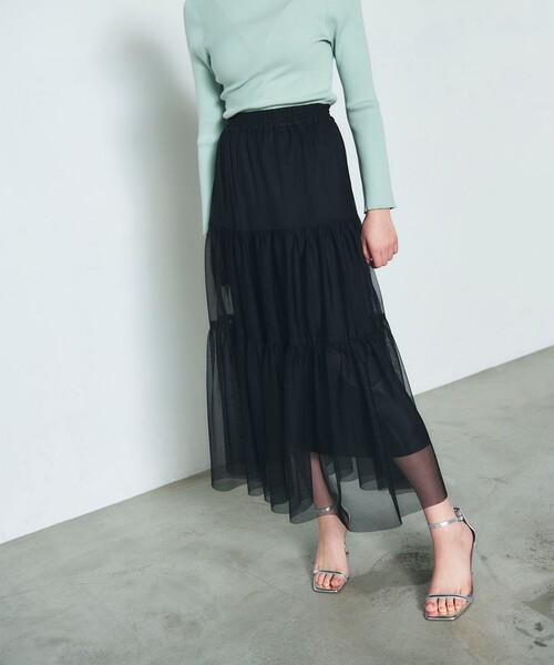 Diagram（ダイアグラム）の「チュールティアードスカート（スカート・レディース・グレー/ブルー/ブラック・36）」の2枚目の写真