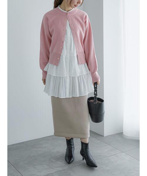 Te chichi（テチチ）の「ダンボールタイトロングスカート（セットアップ可）（スカート・レディース・ブラック/ベージュ・F）」の4枚目の写真