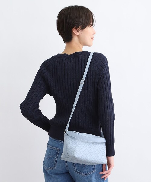 INDIVI(インディヴィ)の「◆【合皮/2WAY】クロス編みバッグ(ハンドバッグ・レディース・ブラック/ライトブルー・00)」の12枚目の写真