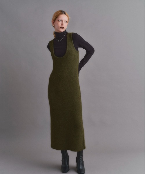 led.tokyo（レッドトウキョウ）の「【led.tokyo】2WAY KNIT SLIT OP（ワンピース・レディース・カーキ/グリーン・FREE）」の3枚目の写真