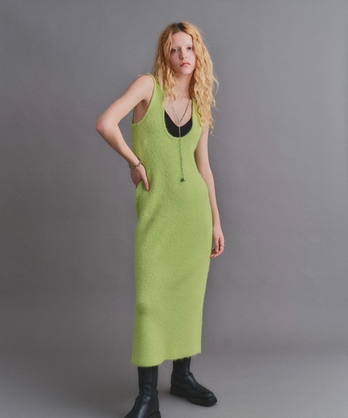 led.tokyo（レッドトウキョウ）の「【led.tokyo】2WAY KNIT SLIT OP（ワンピース・レディース・カーキ/グリーン・FREE）」の12枚目の写真