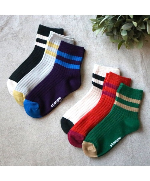 stample(スタンプル)の「ライン リブショートソックス 【3足セット】(ソックス/靴下・キッズ・A/B・M/L/LL)」の3枚目の写真