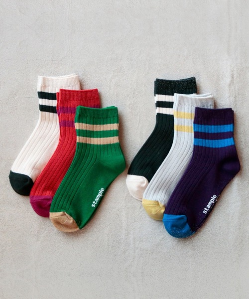 stample(スタンプル)の「ライン リブショートソックス 【3足セット】(ソックス/靴下・キッズ・A/B・M/L/LL)」の4枚目の写真