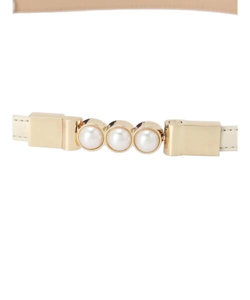 earth music&ecology（アースミュージックアンドエコロジー）の「パールベルト（ベルト・レディース・オフホワイト/ブラック・FREE）」の5枚目の写真