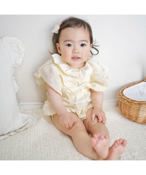 p.premier（ピードットプルミエ）の「フリルデザインロンパース（ロンパース・キッズ・ピンク/アイボリー/イエロー・90/80/70）」の5枚目の写真