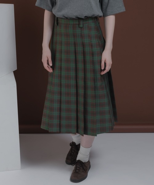 MUHET（ミュエータ）の「classic midi pleated skirt / クラシックミディプリーツスカート（スカート・レディース・マスタード/グレー/グリーン/インディゴブルー/チャコールグレー/ブラック・MEDIUM/SMALL）」の4枚目の写真